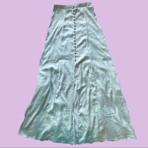 MINT GREEN SLIP MIDI SKIRT